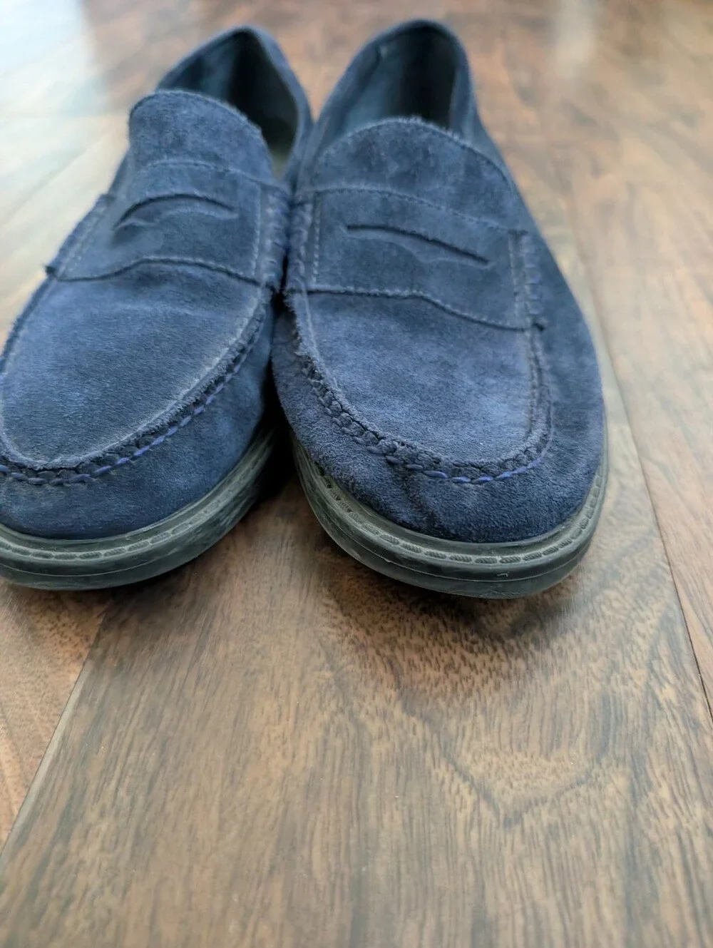 Cole Haan Pinch 8.5 Men's Dark Blue Suede Penny Loafers Slipon Rubber Sole